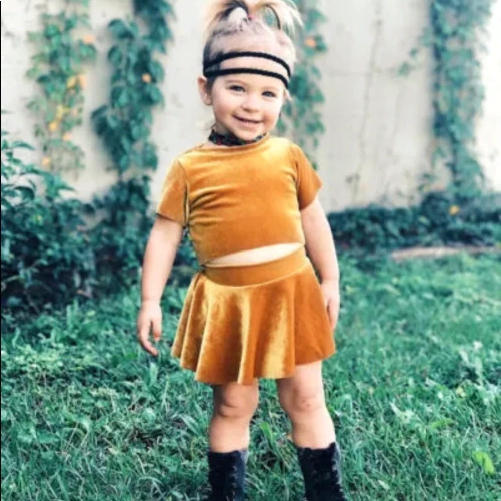 2piece Velvet Top And Skirt